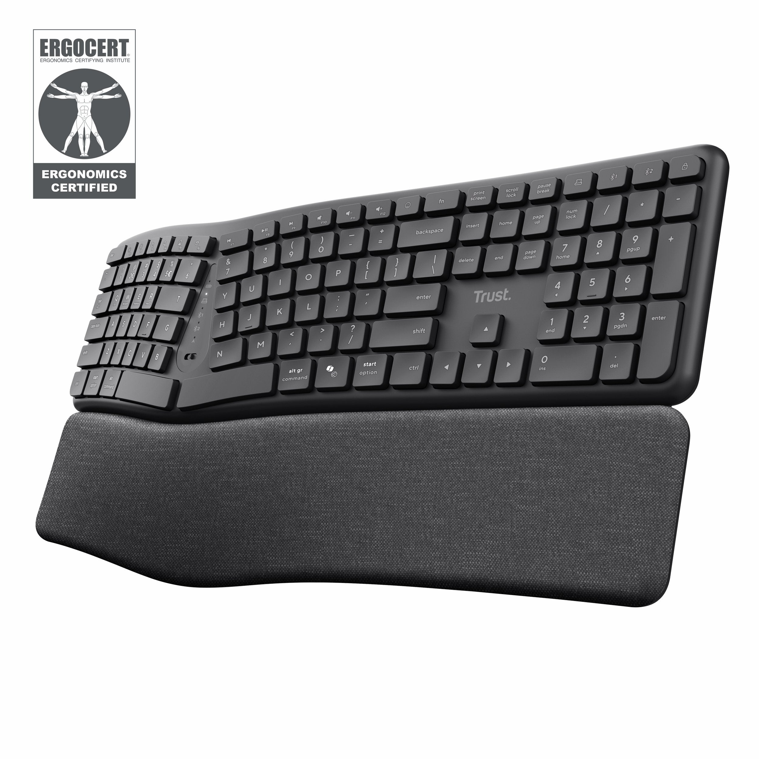 Trust Keyra Teclado Inalámbrico Multidispositivo Ergonómico