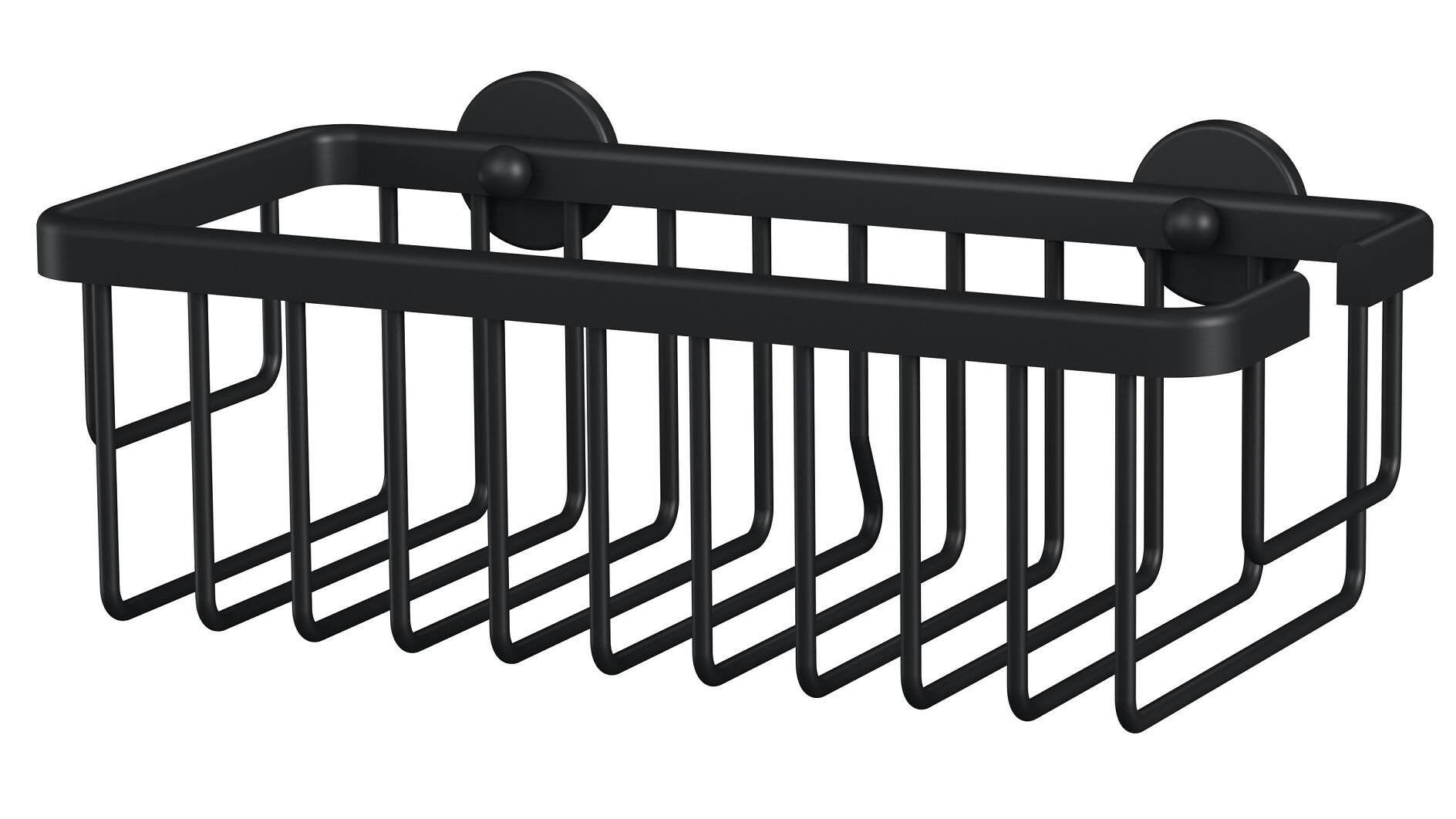Tesa Moon Black Aluminio Montado En Pared Cesta De Ducha