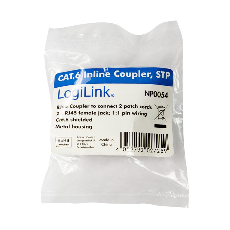EAN 4052792027259 - LogiLink NP0054 cambiador de género para cable RJ45 Gris imagen 5