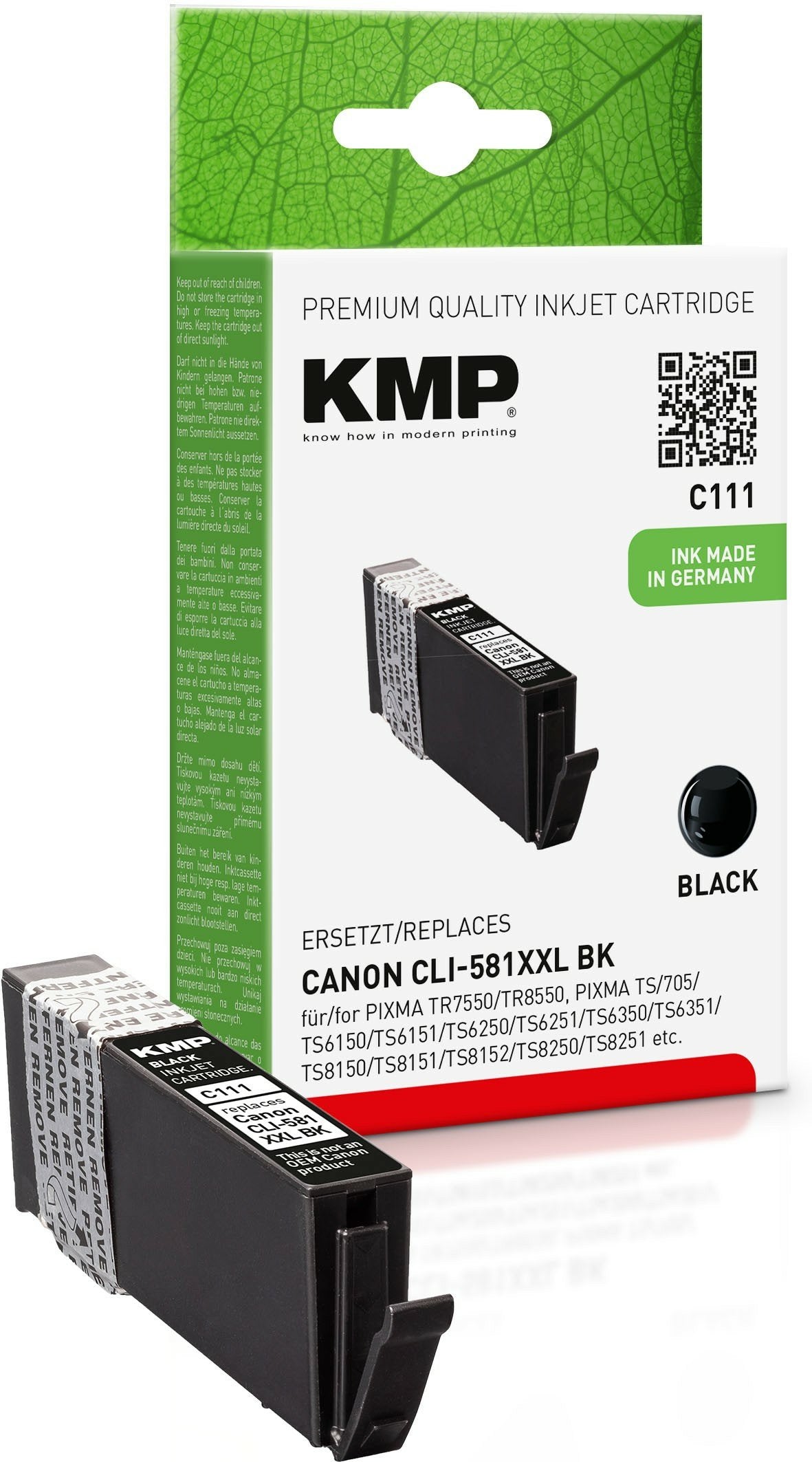 Tinta Kmp Canon Cli-581xxl Negro 4590 S. C111 Compatible