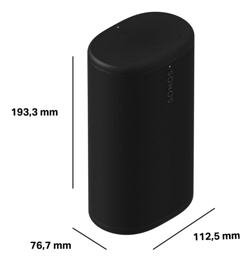 Altavoz Bluetooth Sonos Play Wifi 6 24h Autonomía Ip67 Control Por Voz Sonido Estéreo Trueplay Automático Negro