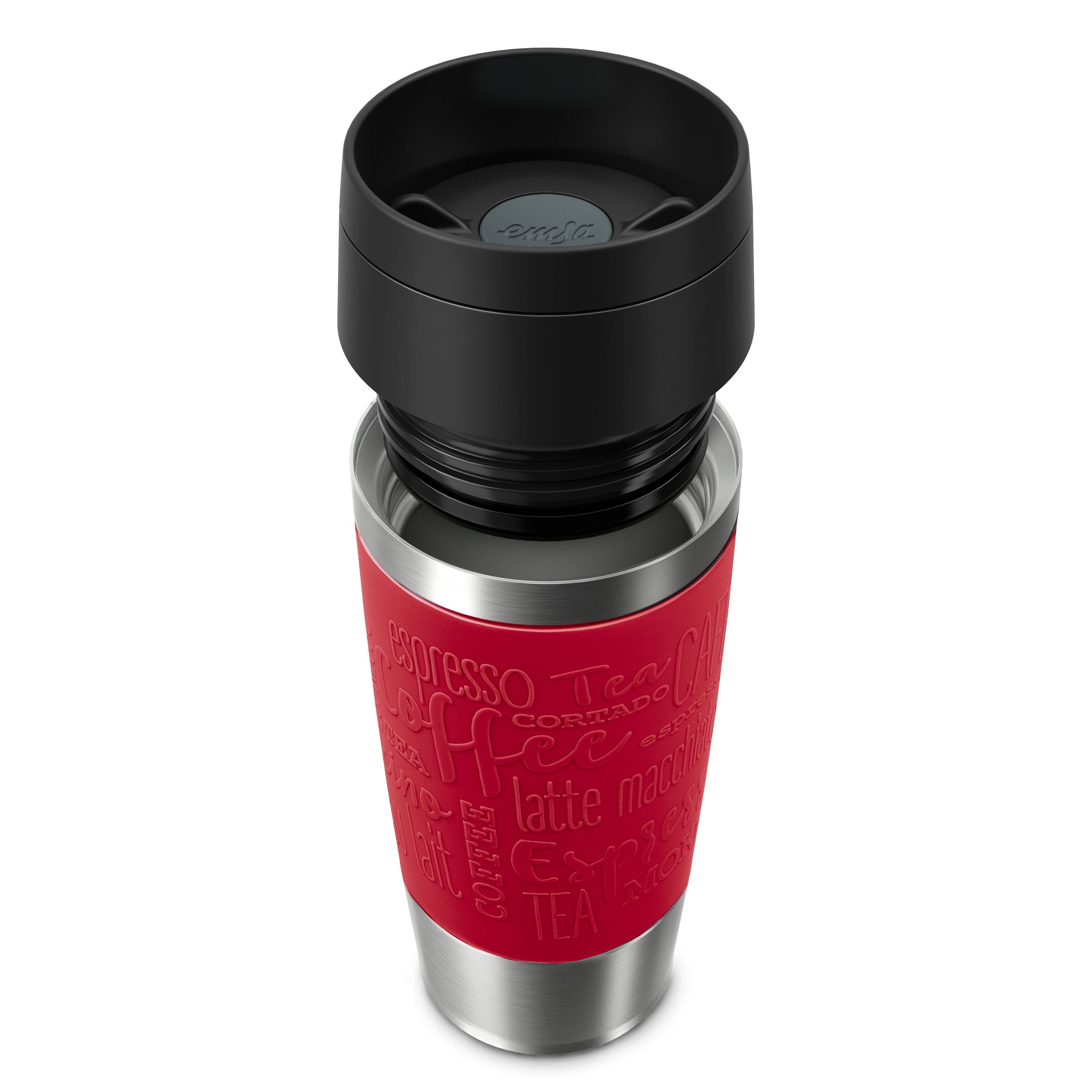 Taza Térmica Emsa Travel Mug Clásica Rojo Oscuro/Acero Inoxidable, 0,36 Litros N2020400
