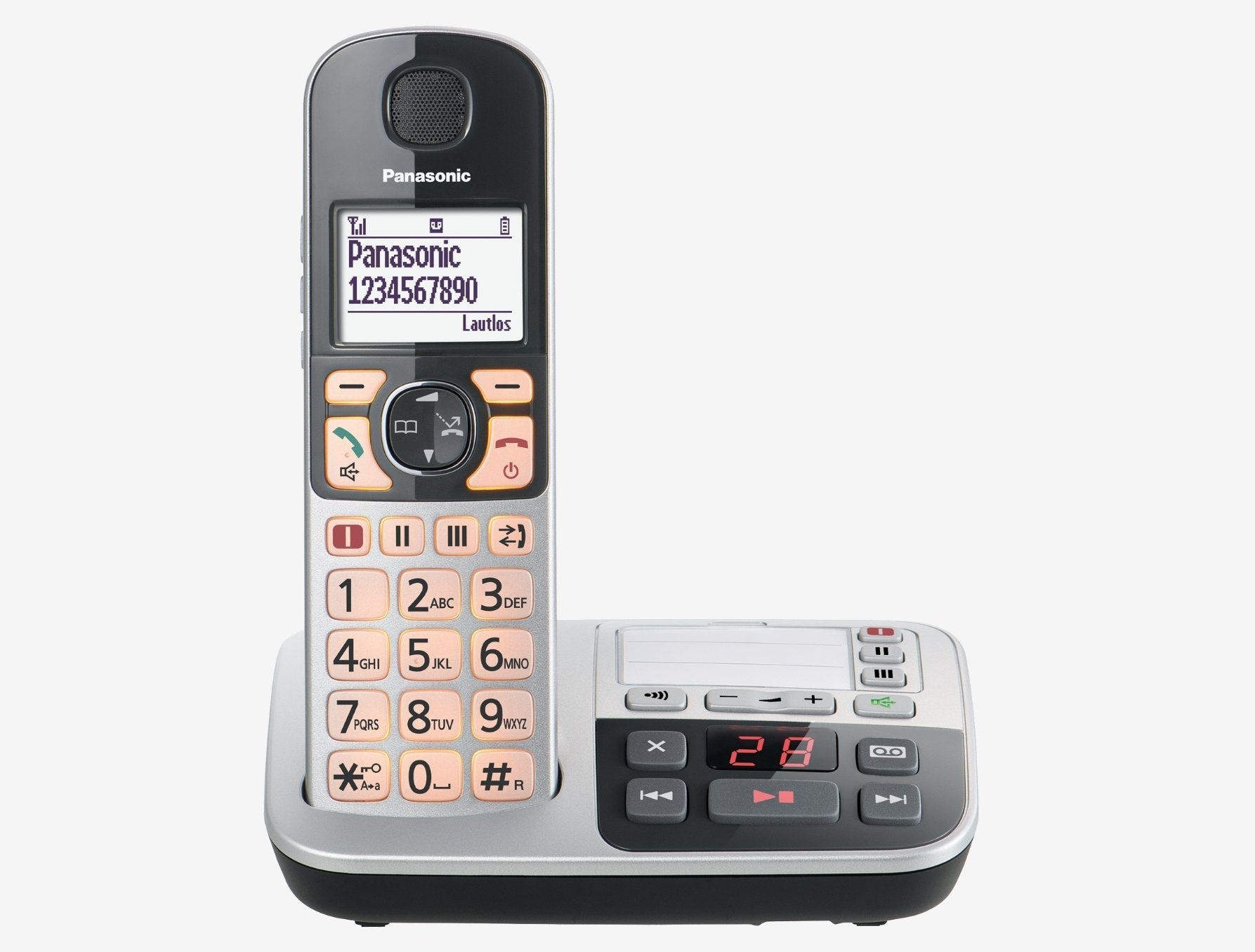 Teléfono Panasonic Kx-Tge522 Dect Identificador De Llamadas Plata