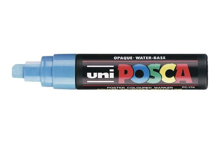 Posca Marcador Pc-17k No Permanente Punta Biselada 15mm Azul Claro