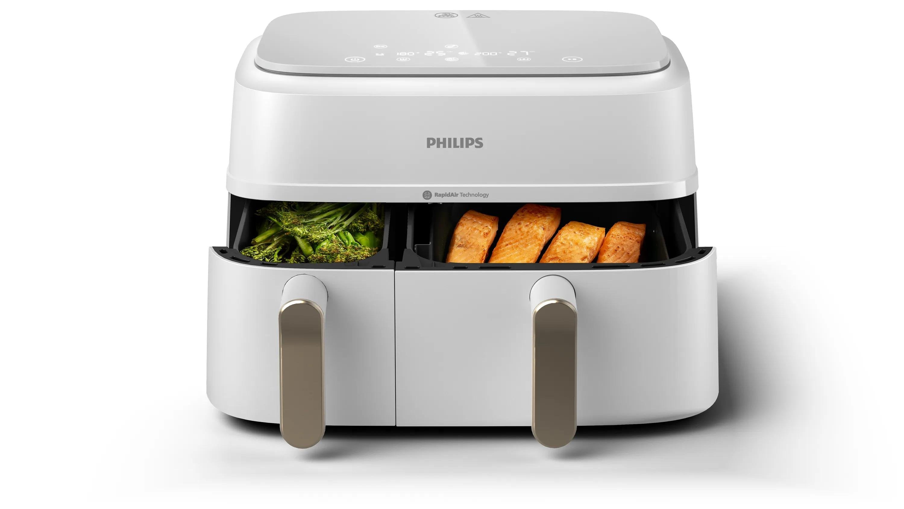 EAN 8720389035579 - Philips 3000 series NA353/10 freidora 9 L Independiente 2750 W Freidora de aire caliente Plata, Blanco imagen 3