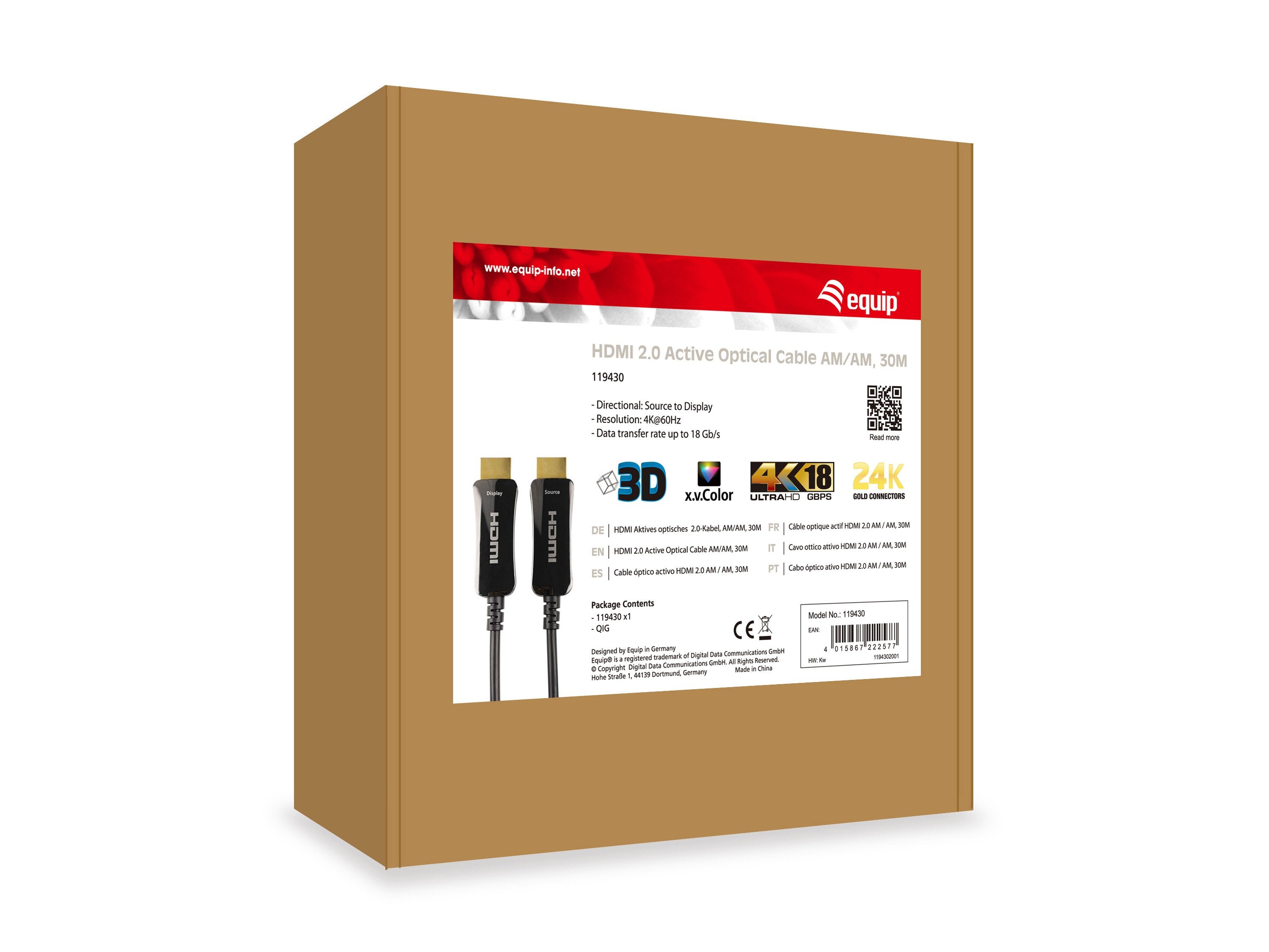 Cable Hdmi Equip 2.0 4k Macho - Macho 30m