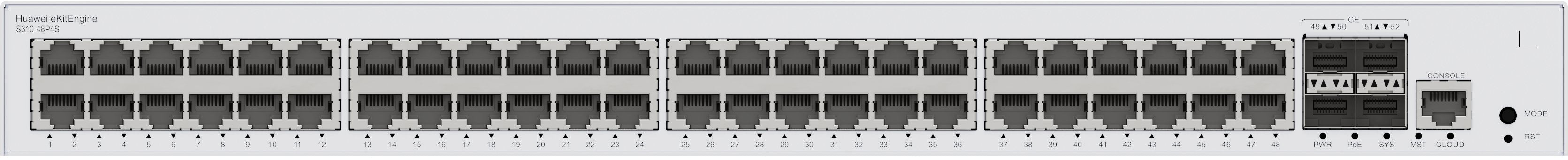 EAN 6901443450169 - HUAWEI eKit S310 Series S310-48P4S Gestionado L2+ Gigabit Ethernet (10/100/1000) Energía sobre Ethernet ( imagen 2