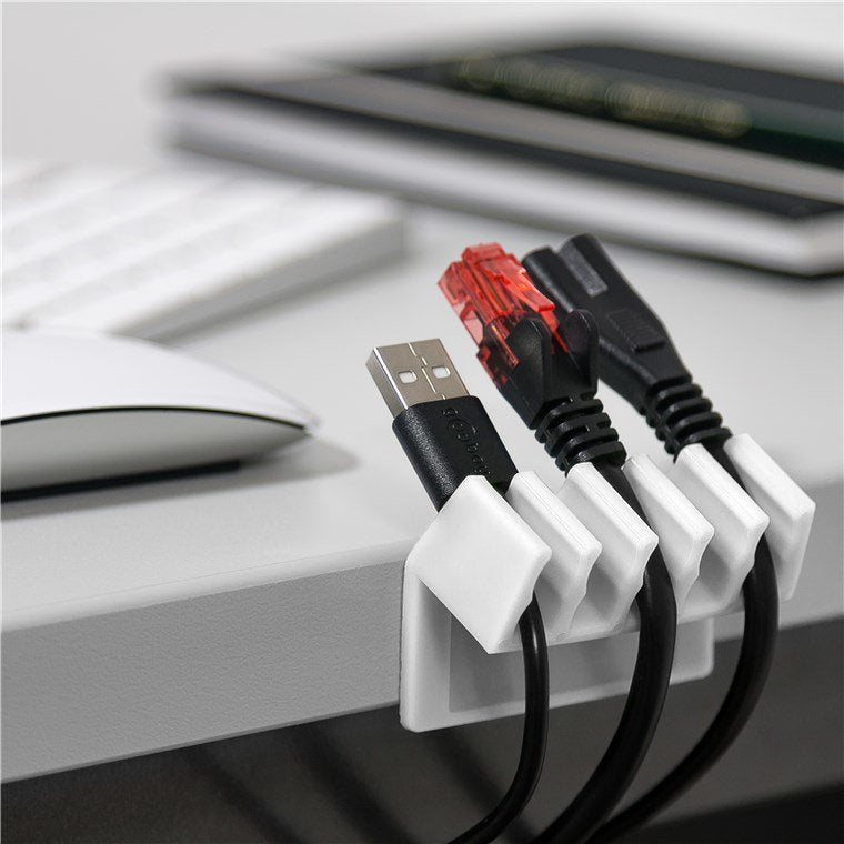 EAN 4040849704314 - Goobay 70431 organizador de cables Escritorio Soporte para cables Blanco 2 pieza(s) imagen 2