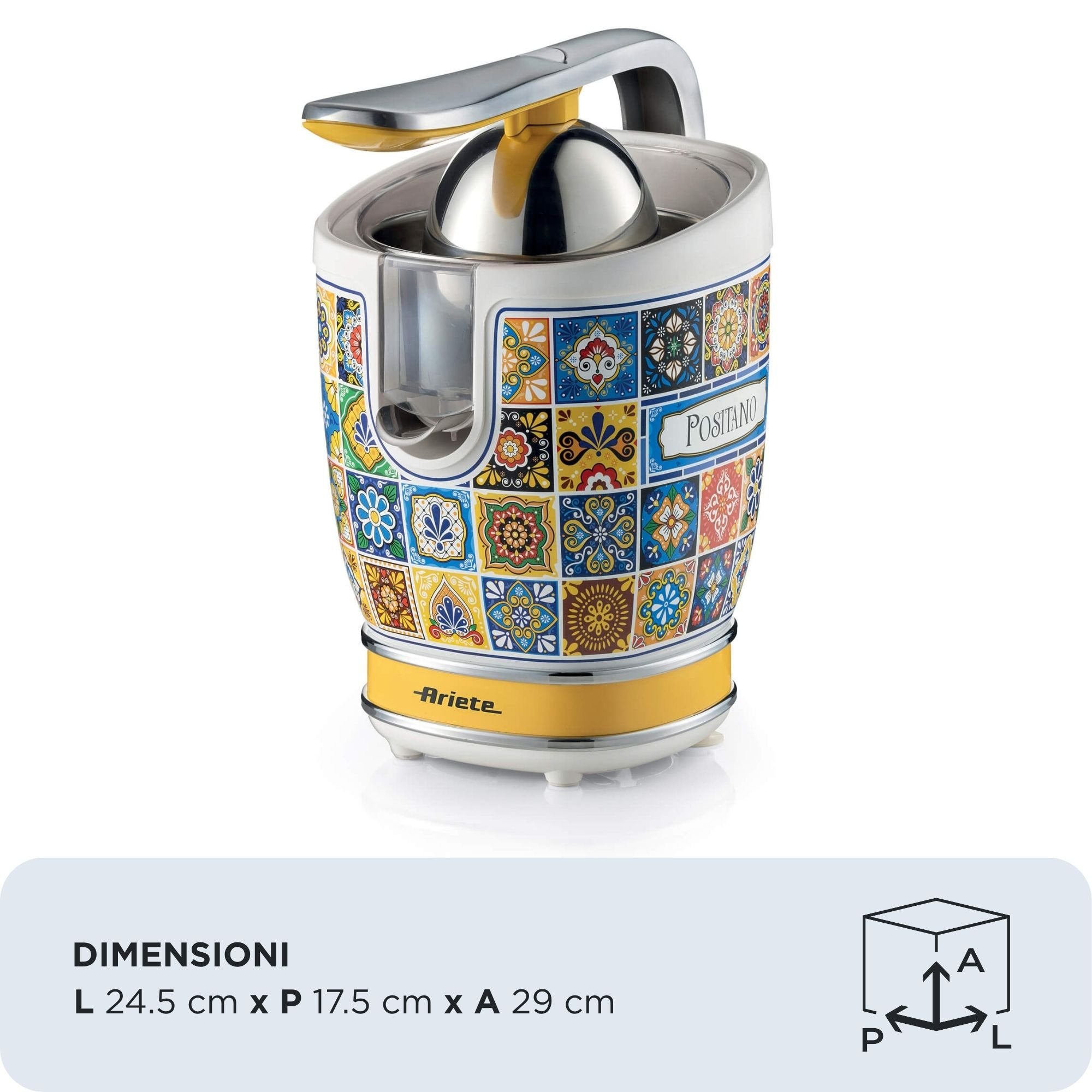 EAN 8003705122840 - Ariete 0413/0P prensa de cítricos eléctricos 0,6 L 85 W Azul, Amarillo imagen 2