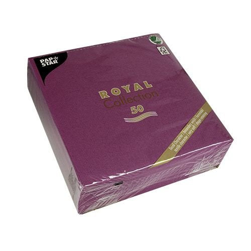 Papstar Royal Collection - Serviette - Tamaño 40 X 40 Cm - Einweg - Color Lila (Paquete De 50)
