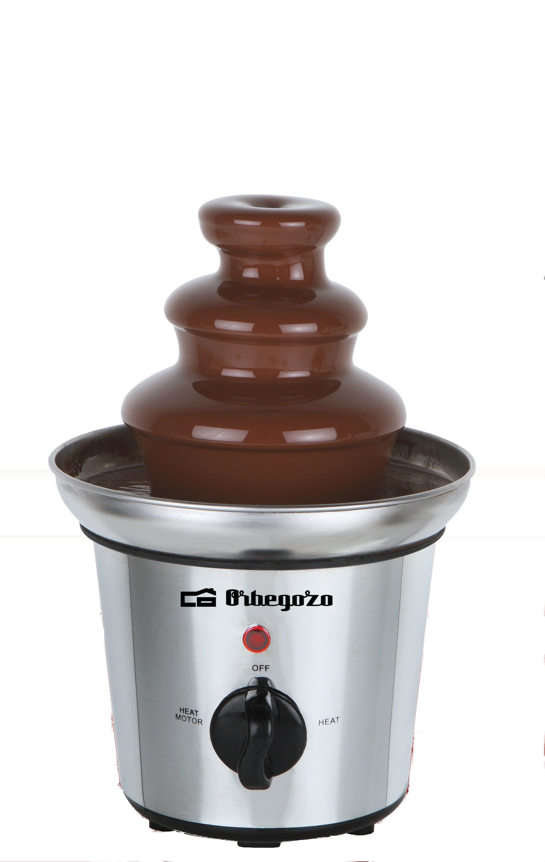 Orbegozo Fuente De Chocolate Elegance - 3 Pisos De Acero Inoxidable - Mantenimiento De Calor - Seguro Y Facil De Usar -