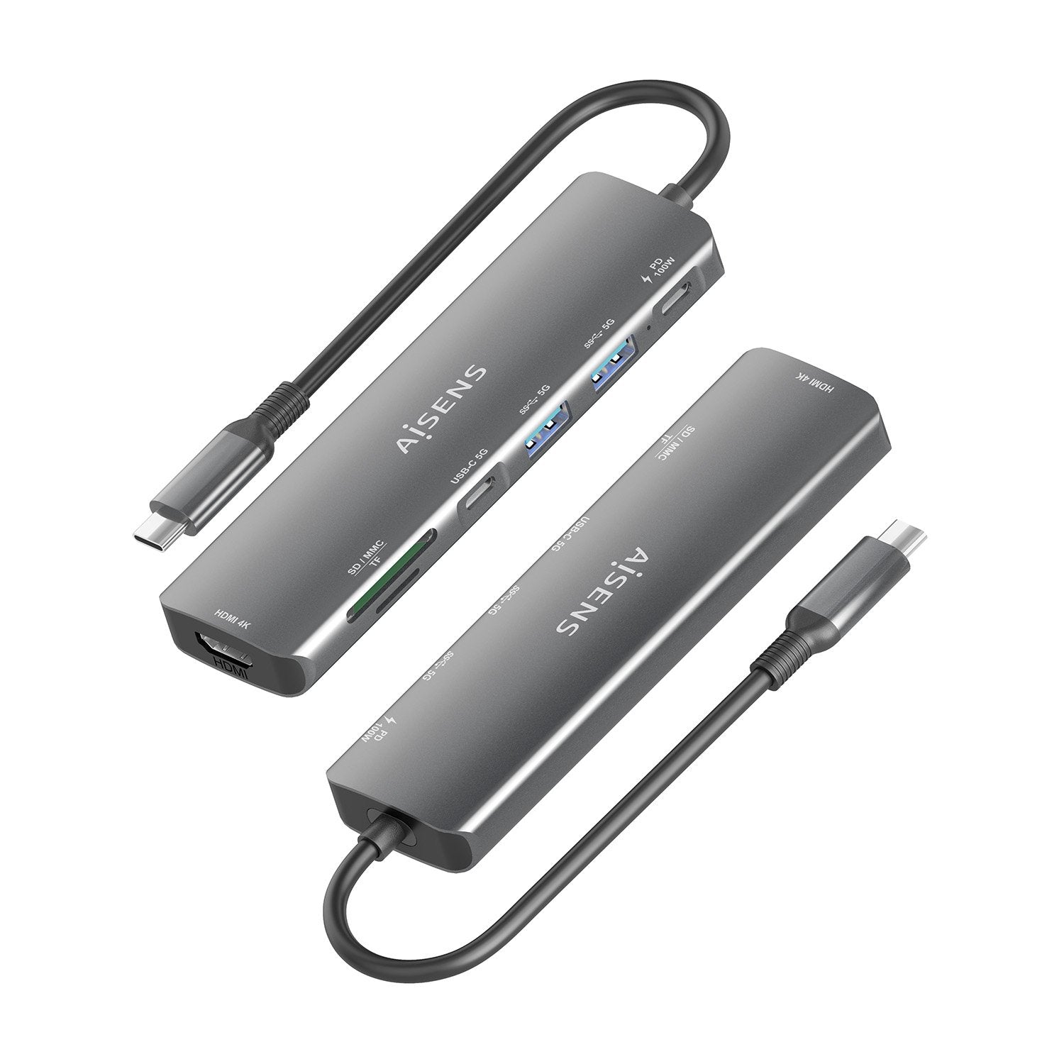 EAN 8435739903155 - AISENS ASUC-7P026-GR base para portátil y replicador de puertos Alámbrico USB 3.2 Gen 1 (3.1 Gen 1) Type- imagen 3
