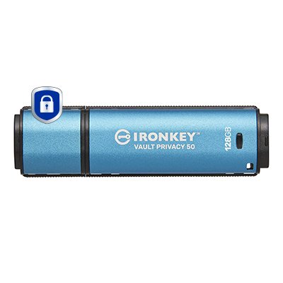 EAN 0740617329131 - Kingston Technology IronKey Vault Privacy 50 unidad flash USB USB tipo A 3.2 Gen 1 (3.1 Gen 1) Negro, Azu imagen 1