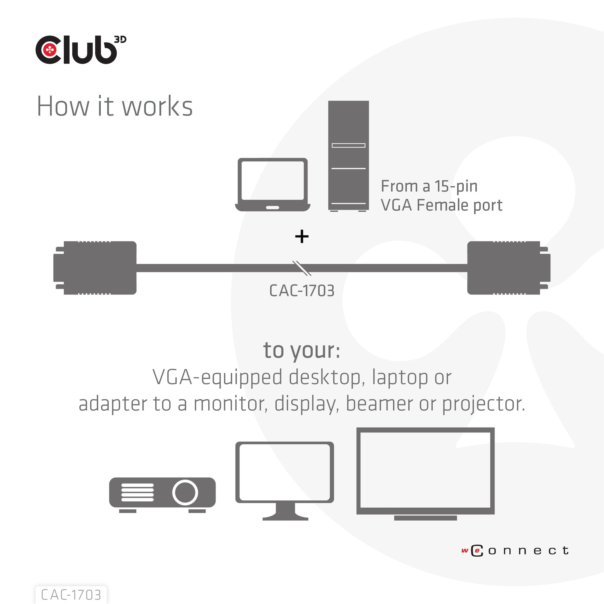 EAN 8719214472184 - CLUB3D CAC-1703 cable VGA 3 m VGA (D-Sub) Negro imagen 5