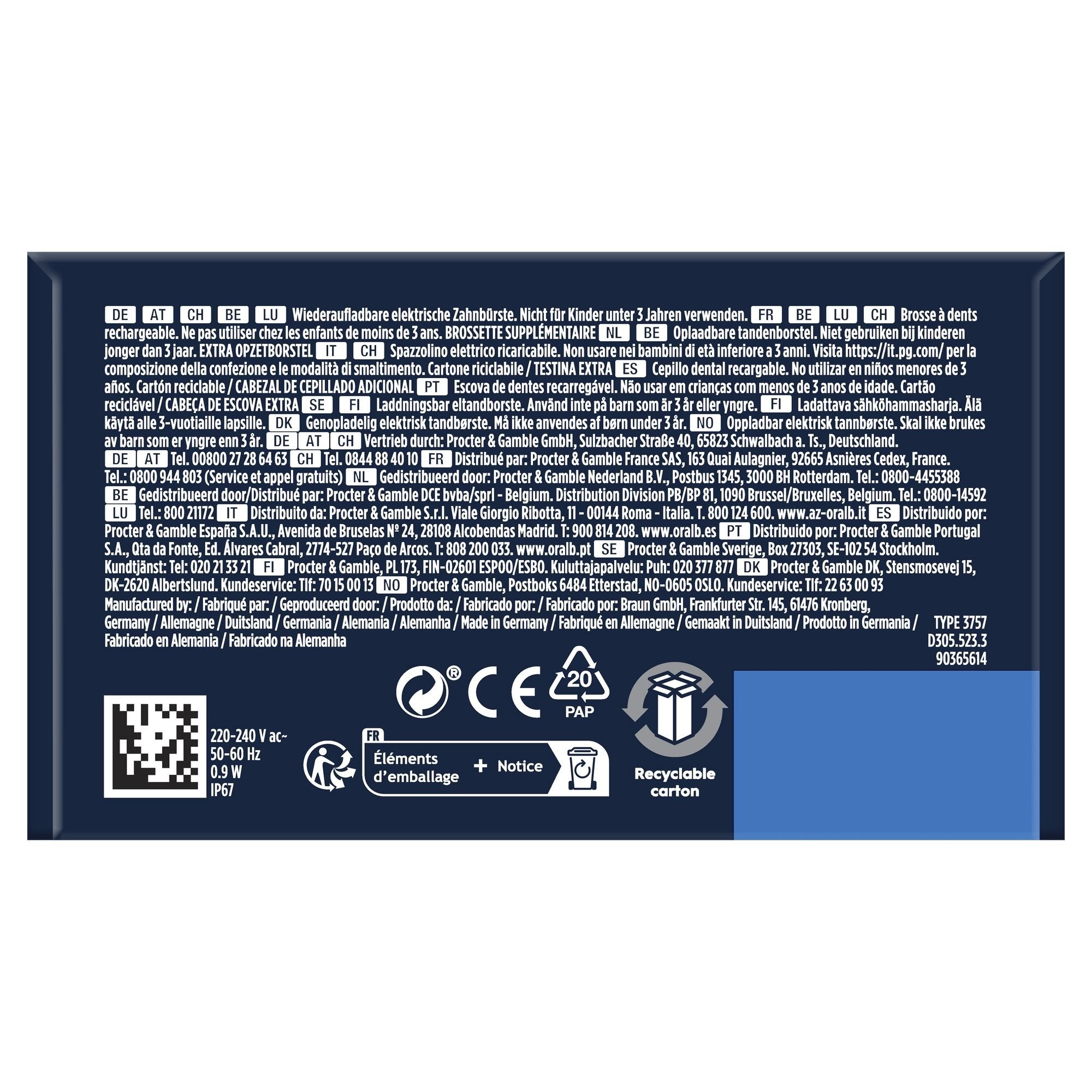 EAN 8006540771914 - Oral-B Pro Series 1 Adulto Cepillo de dientes oscilante Azul, Blanco imagen 7