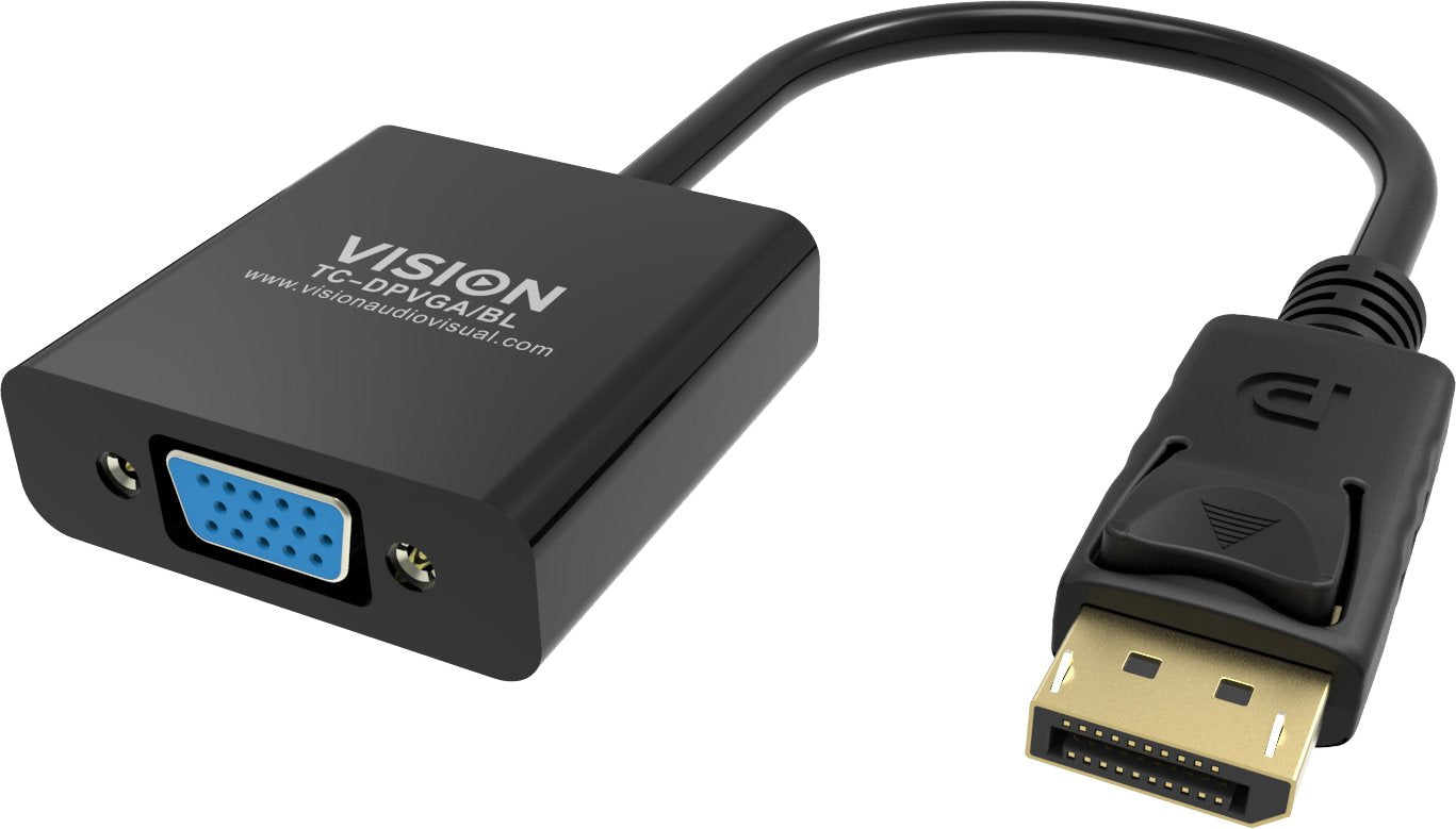 EAN 4979137000008 - Vision TC-DPVGA/BL adaptador de cable de vídeo DisplayPort VGA (D-Sub) Negro imagen 1