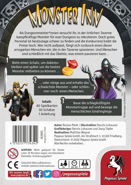 Pegasus Monster Inn, Juego De Cartas 18288g