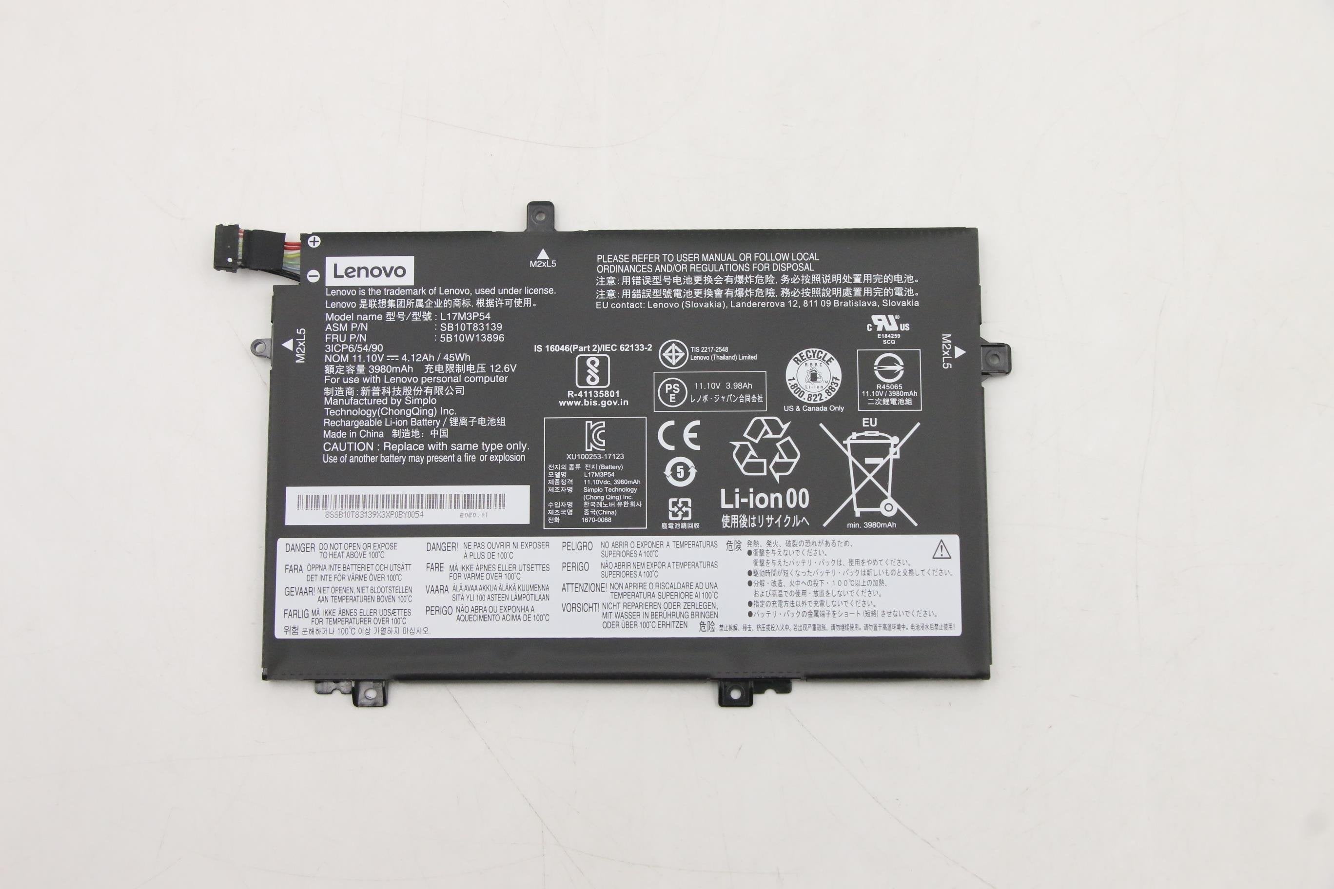 Lenovo Battery 45wh, 3cell, Liion, Smp