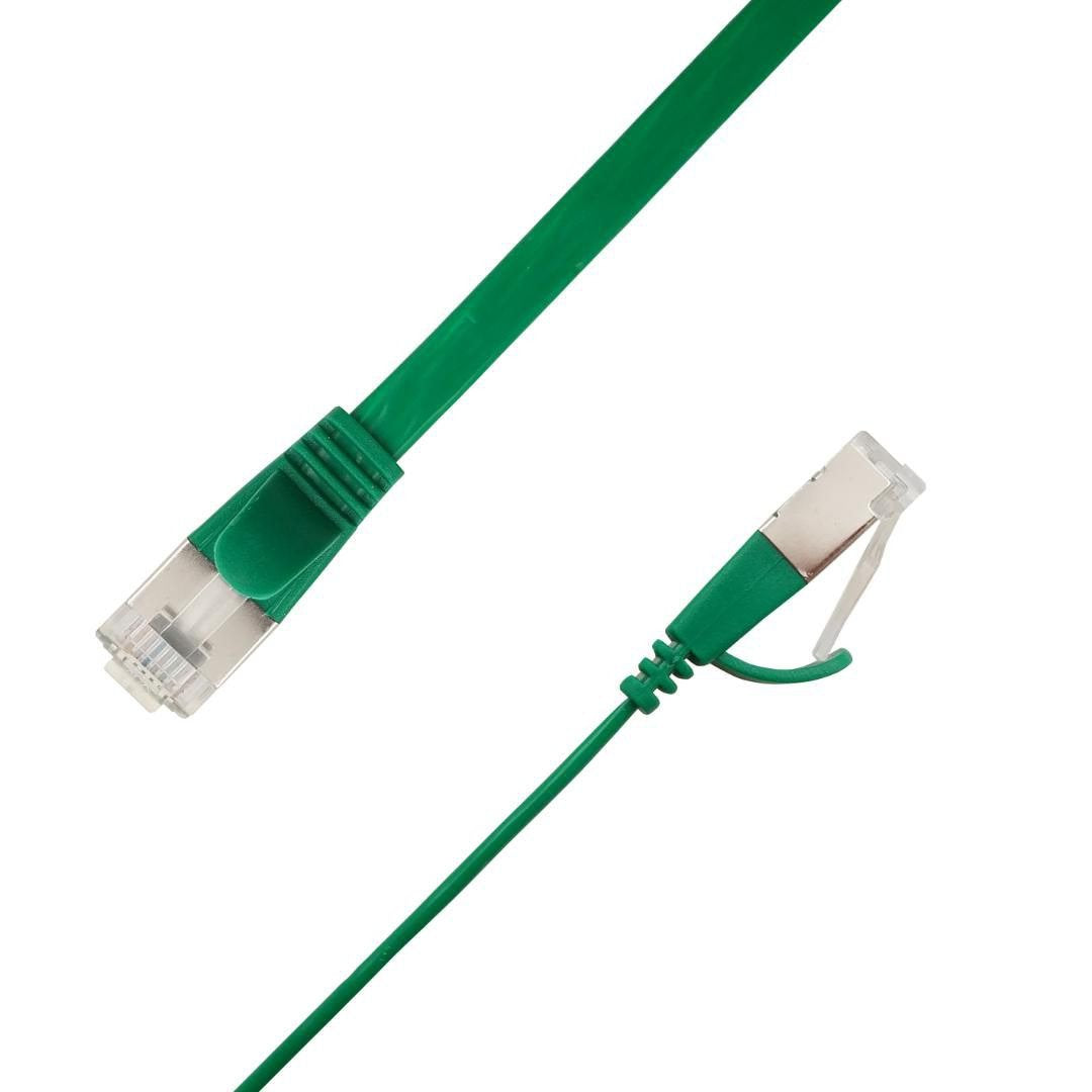Flat U/Ftp Cat6a Green 5m Awg 32/7, Pvc, 1 85x6mm Stp-Fl6a-00500-Gr