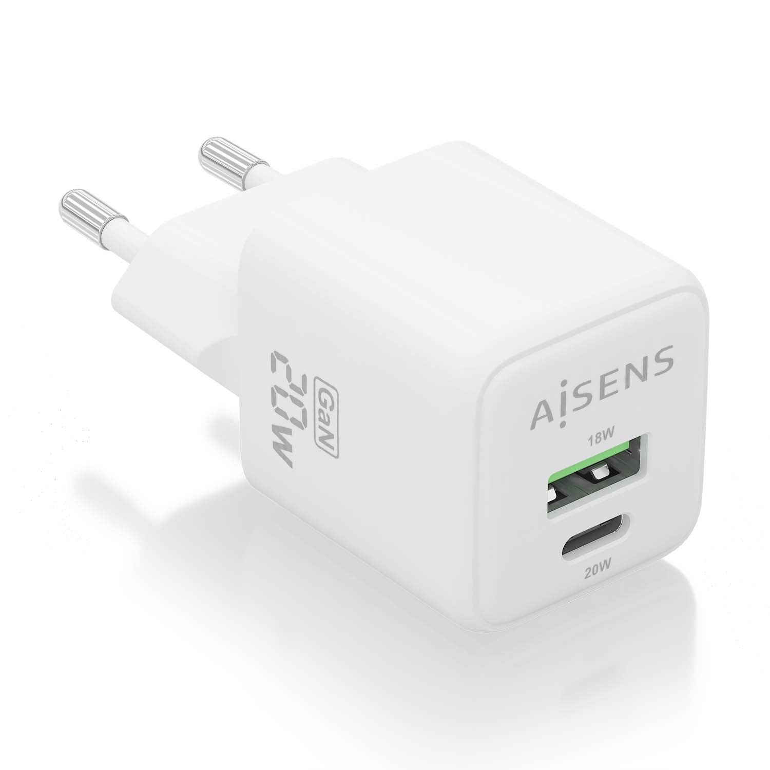 EAN 8436574709469 - AISENS ASCH-20W2P010-W cargador de dispositivo móvil Universal Corriente alterna Carga rápida Interior imagen 1