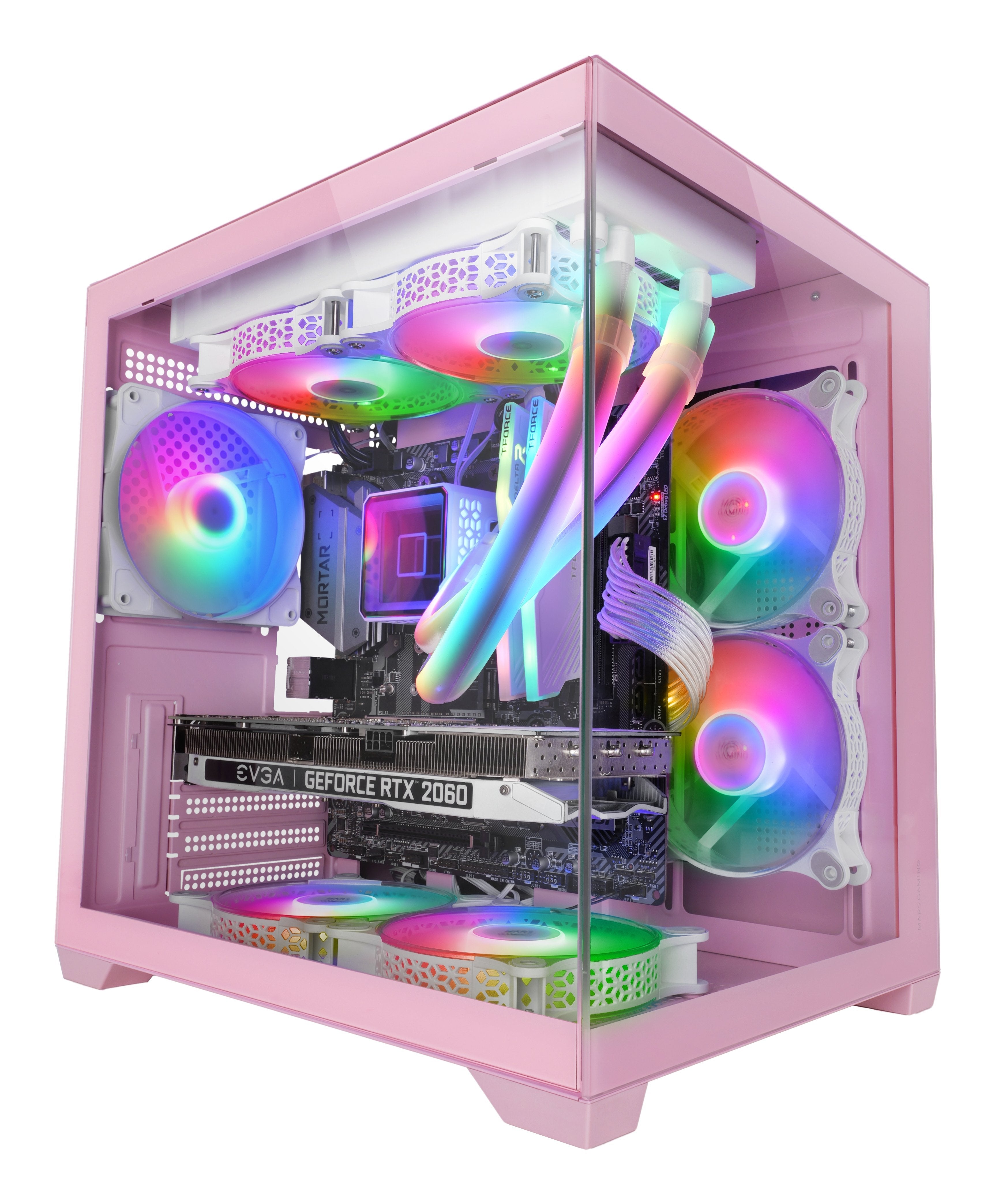Caja Microatx Cube Mars Gaming Mc-View2p Rosa Cristal Continuo Gpu 330mm 1x3.5 3x2.5
