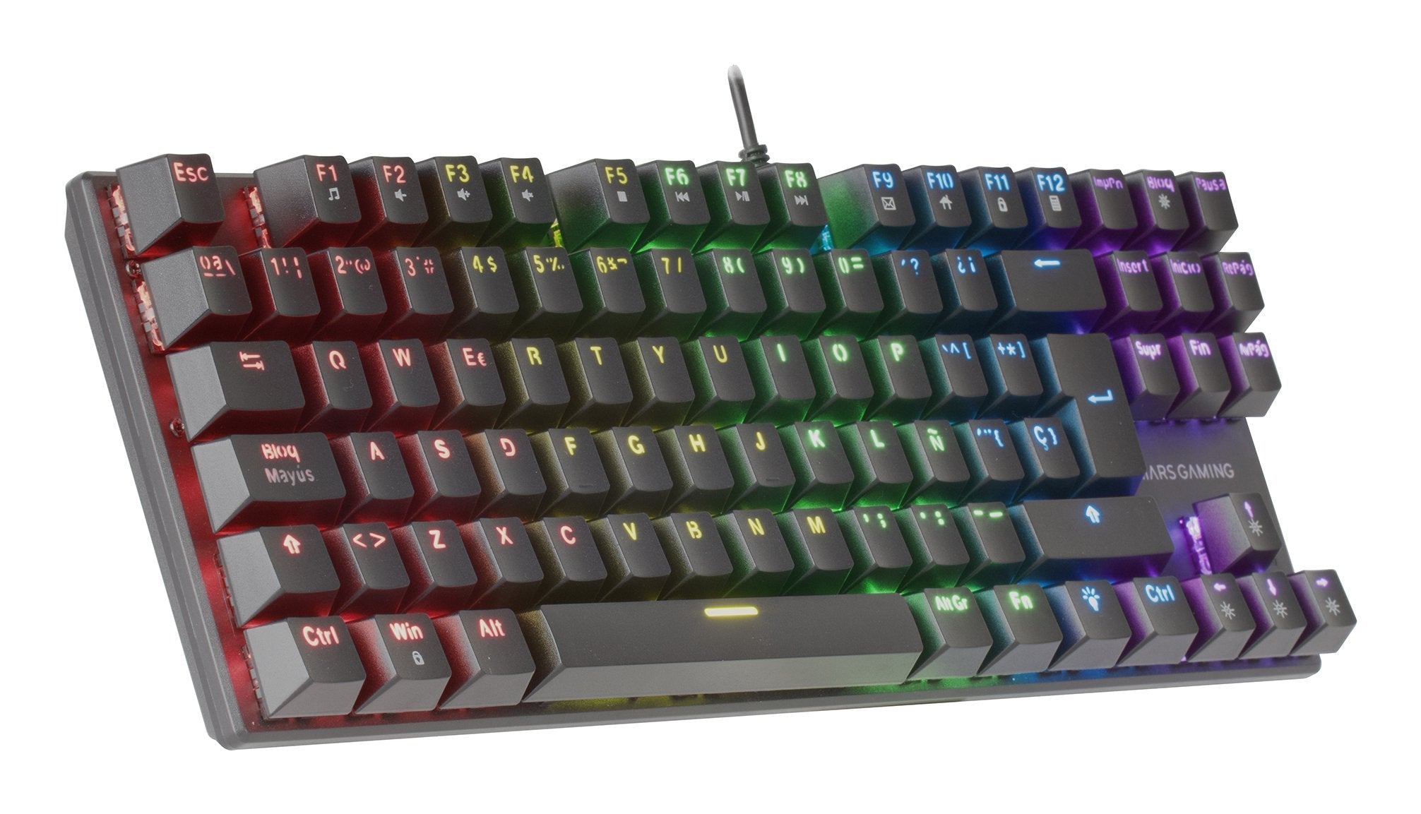Mars Gaming Mk80 Teclado Gaming Mecanico - Tkl Compacto - Iluminacion Rgb - Switches Antipolvo - Teclas Imborrables -