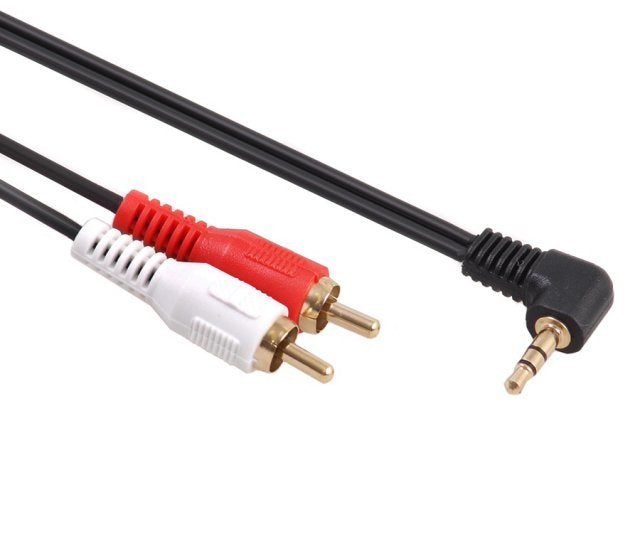 Przewód Mini Jack 3,5mm Katowy 2rca 1m Mctv-824 Czarny
