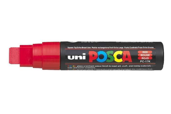 Posca Marcador Pc-17k No Permanente Punta Biselada 15mm Rojo