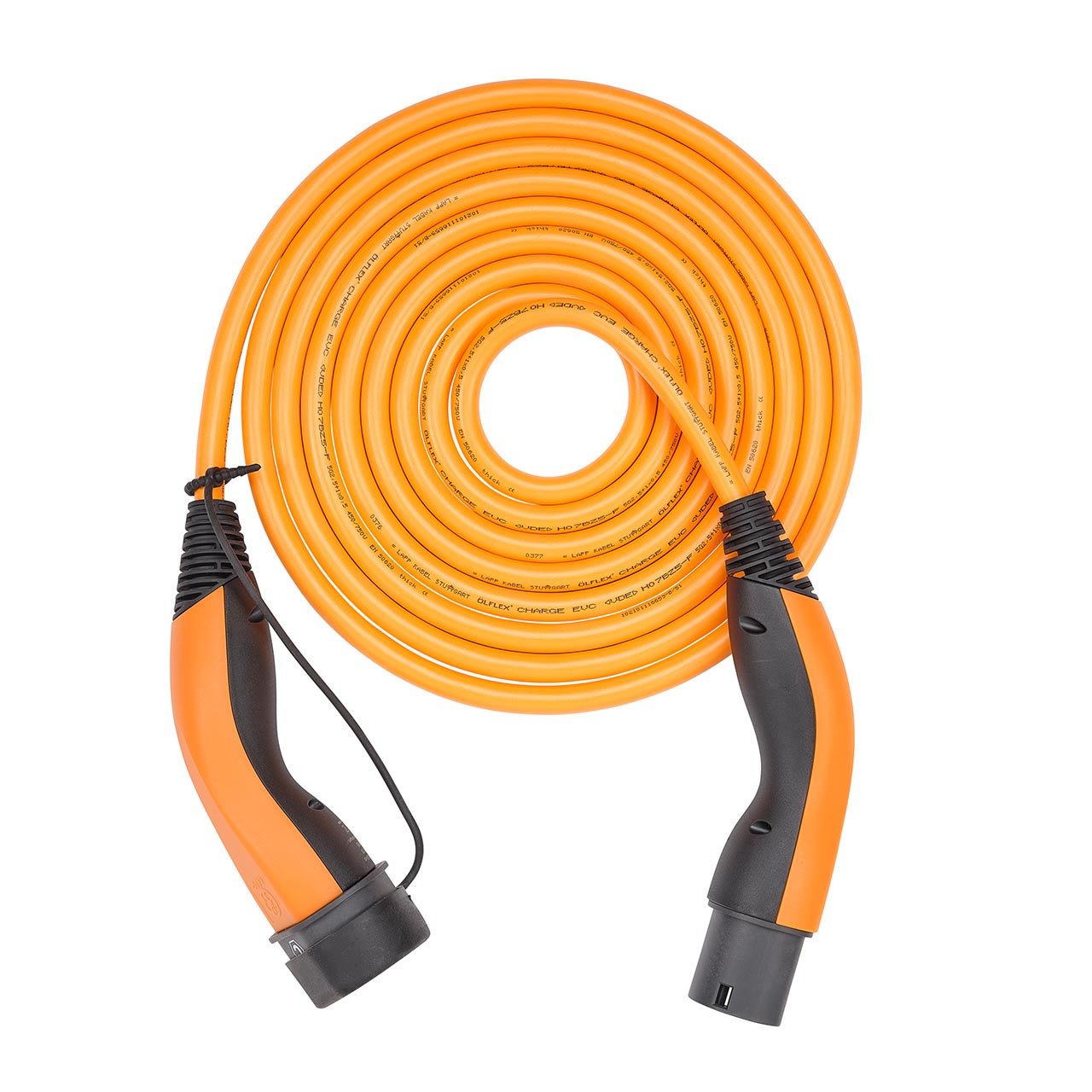 Cable Ve Carga, Tipo 2 Mennekes 32a Monofasico 7,4kw 5 Metros Liso Naranja Helix® Lapp Mobility