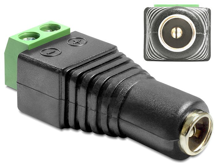 EAN 4043619654857 - DeLOCK 65485 cambiador de género para cable DC 2.5 x 5.5 mm 2p Negro, Verde imagen 1
