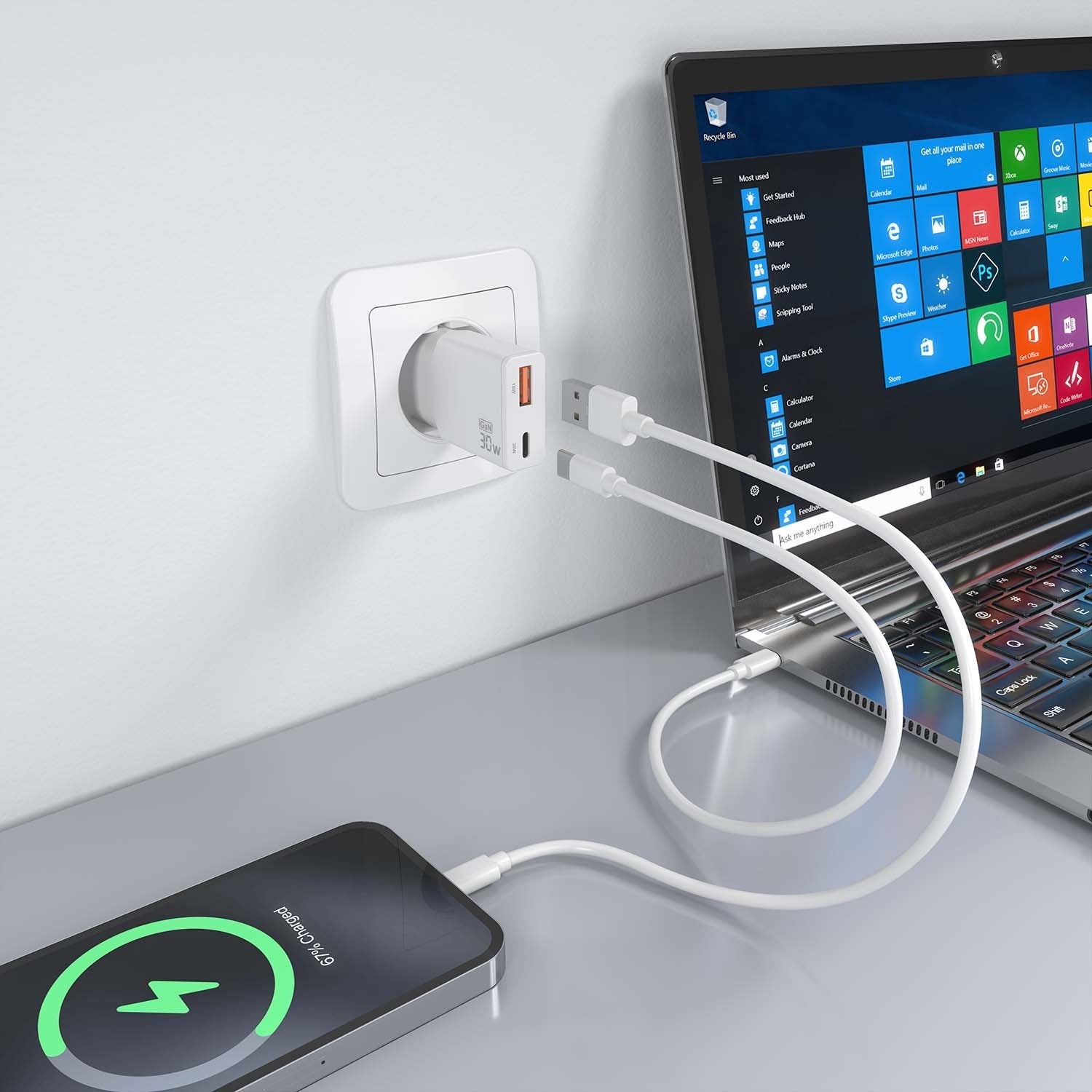 EAN 8435739902530 - AISENS ASCH-30W2P046-W cargador de dispositivo móvil Cámara digital, MP3, MP4, Teléfono móvil, Navegante, imagen 6