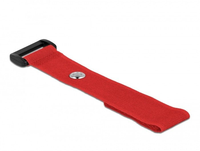 Delock Klett-Cablebinder Mit Schlaufe Und Befestigungsöse L 190 X B 25 Mm Rot 5 Stück