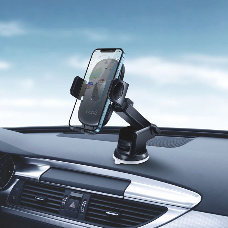 Cool Soporte Universal Movil Coche Ventosa One Click Negro