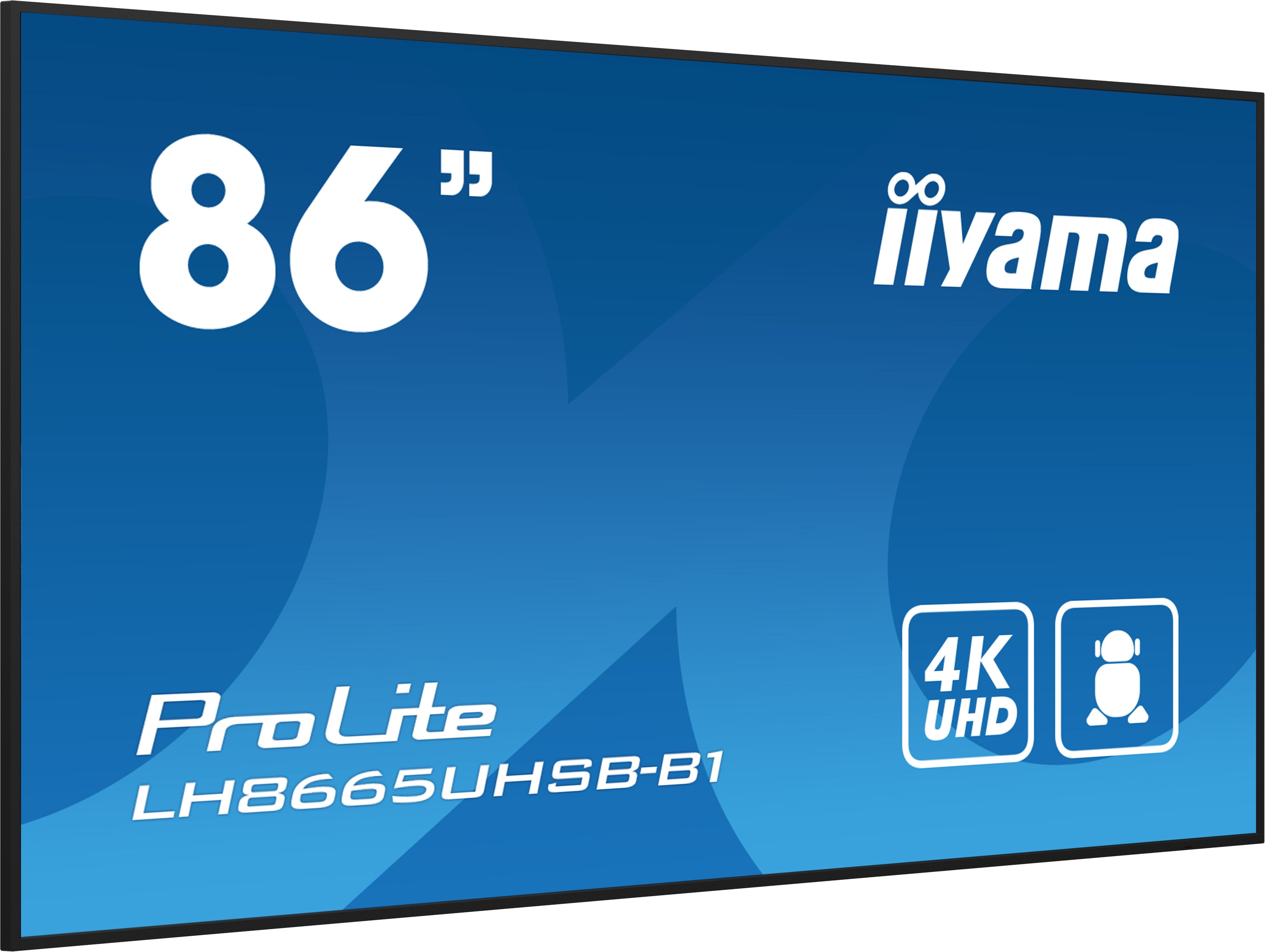 EAN 4948570123605 - iiyama LH8665UHSB-B1 pantalla de señalización Diseño de quiosco 2,18 m (86") LED Wifi 800 cd / m² 4K Ultr imagen 4