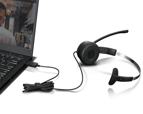 Auriculares Lenovo 100 Mono Usb Tipo A Negro 4xd1b61617