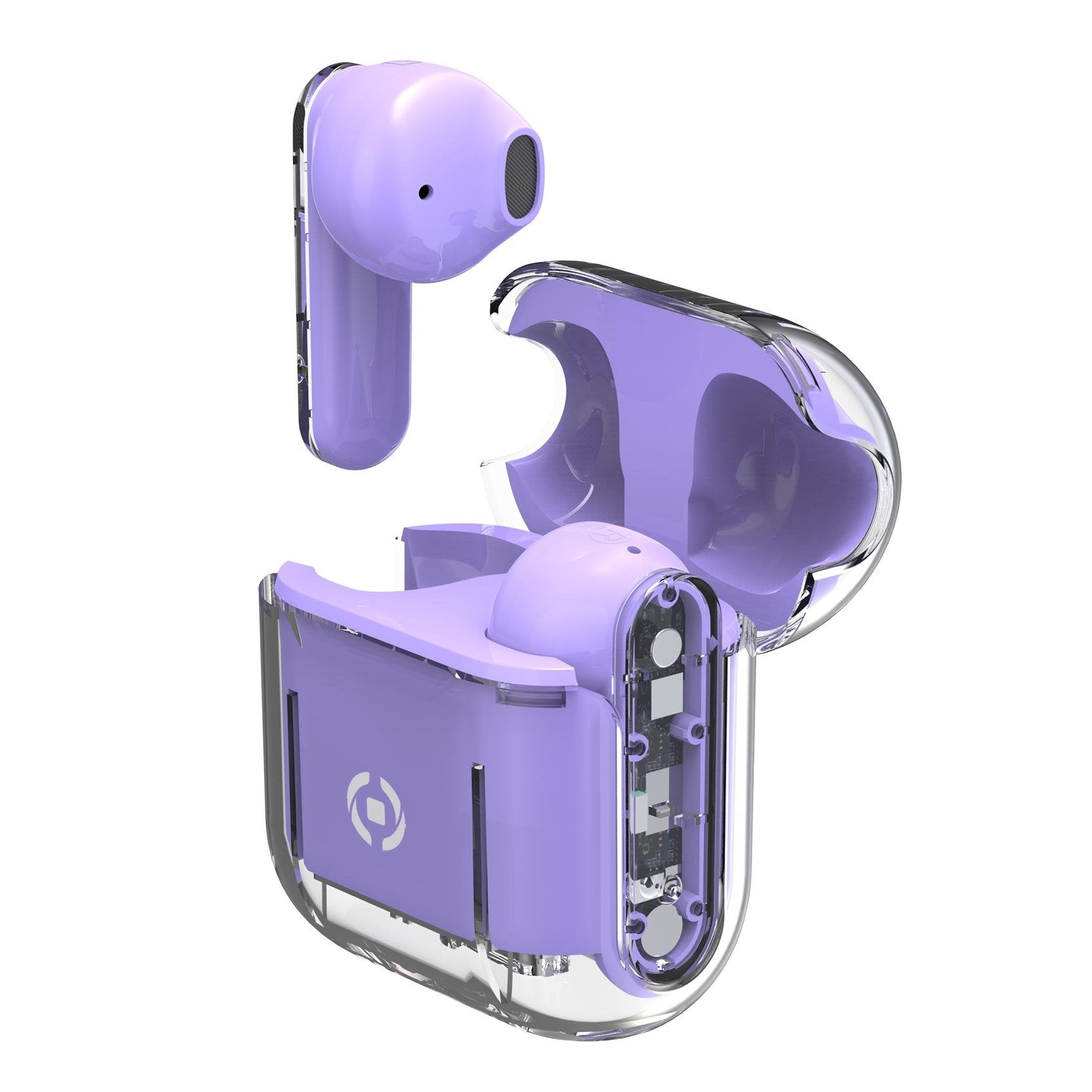 Celly Sheer Auriculares True Wireless Stereo (Tws) Transparente, Violeta
