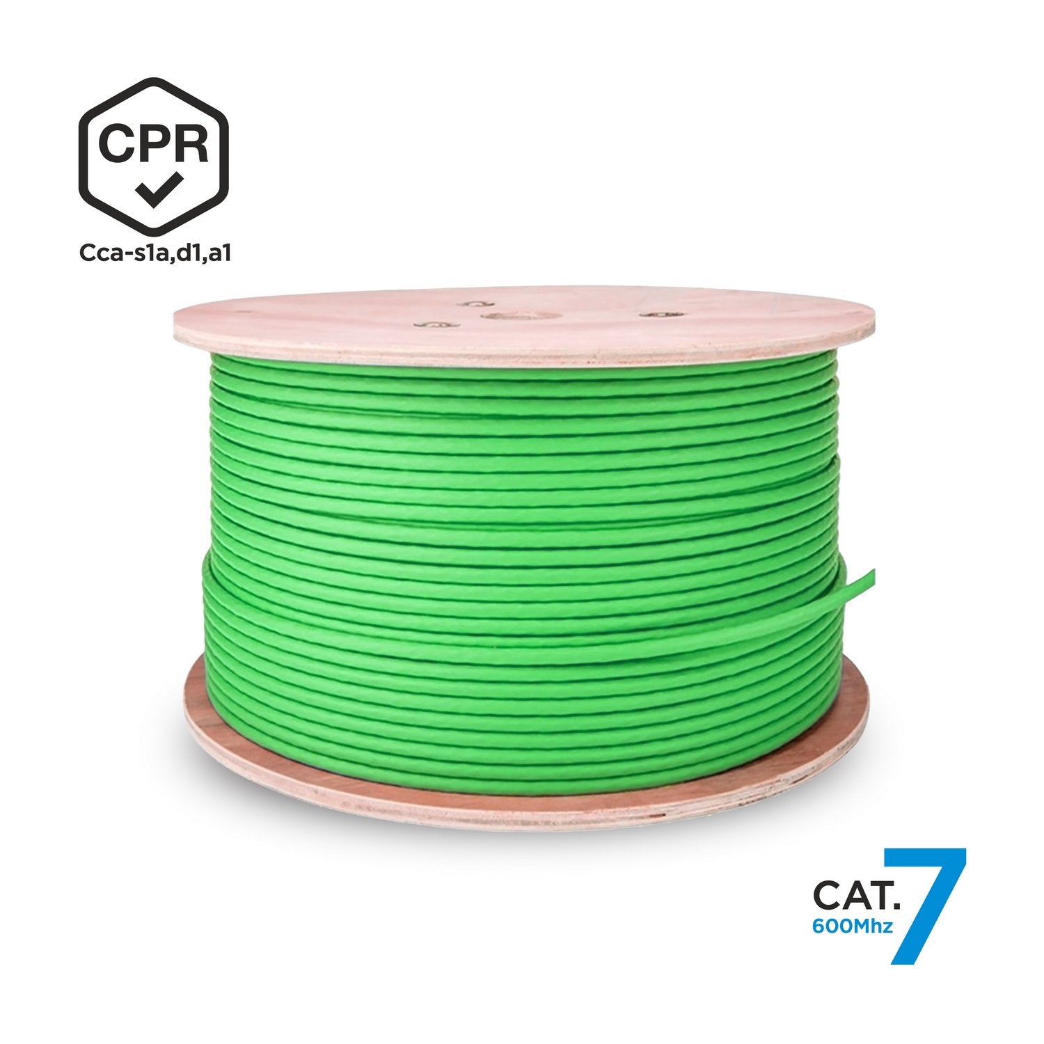 Aisens Bobina Cable Rj45 Lszh Cpr Cca Cat.7 600 Mhz S/Ftp Awg23 - 305m - Verde