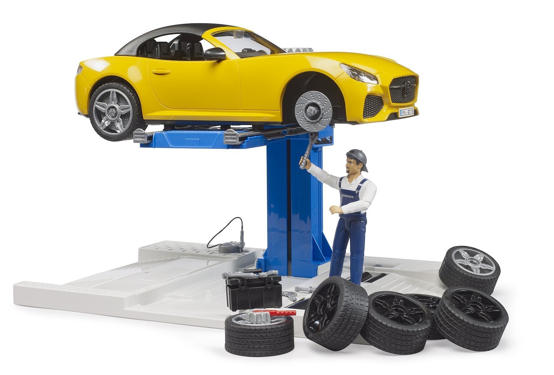 Centro De Servicio Bworld Pkkw + Bruder Roadster, Vehículo De Juego 62112