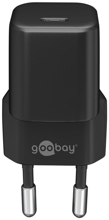 Cargador 30w Usb 1 Puert. Usb-C Negro Gan Pd Salida Lateral Tamaño Nano Goobay