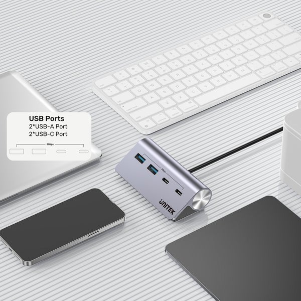 EAN 4894160058546 - UNITEK H1337AGY01 hub de interfaz USB 3.2 Gen 1 (3.1 Gen 1) Type-C 5000 Mbit/s Gris imagen 3