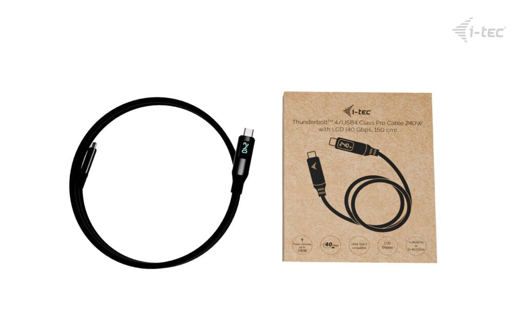 I-Tec Thunderbolt 4 Usb4 Class Pro Cable 240w With Lcd 40 Gbps 150 Cm