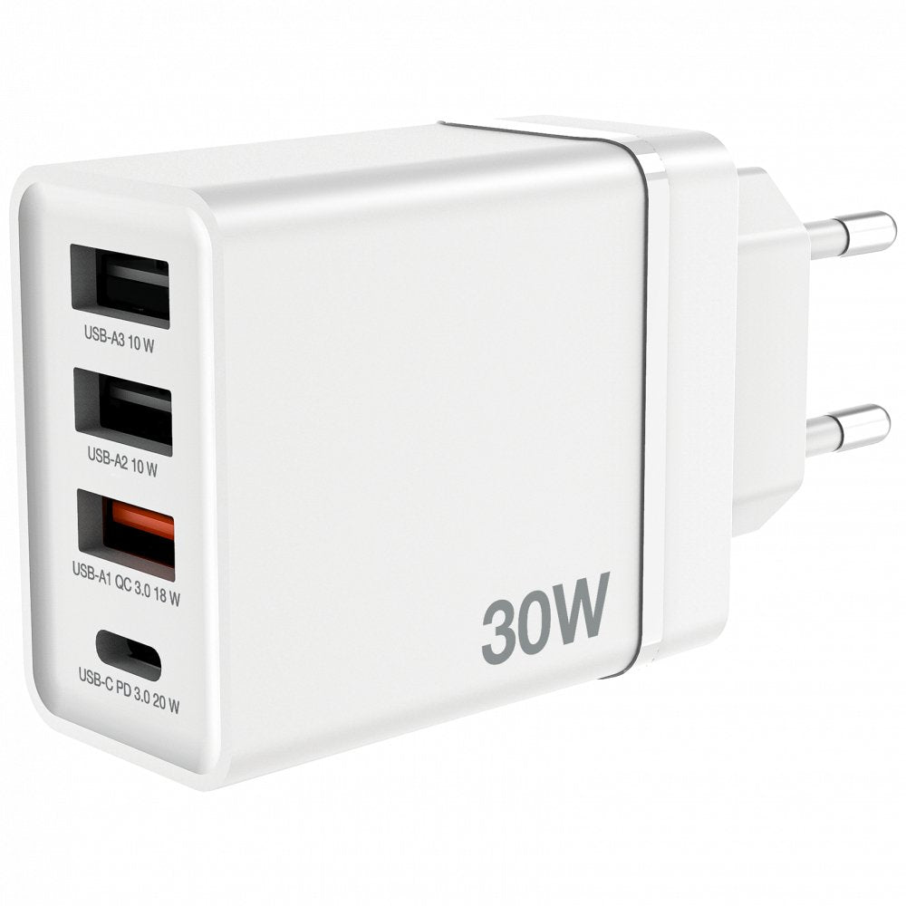 Cargador De Pared Verbatim Chr-30eu2 1xusb Tipo-C 3xusb 30w