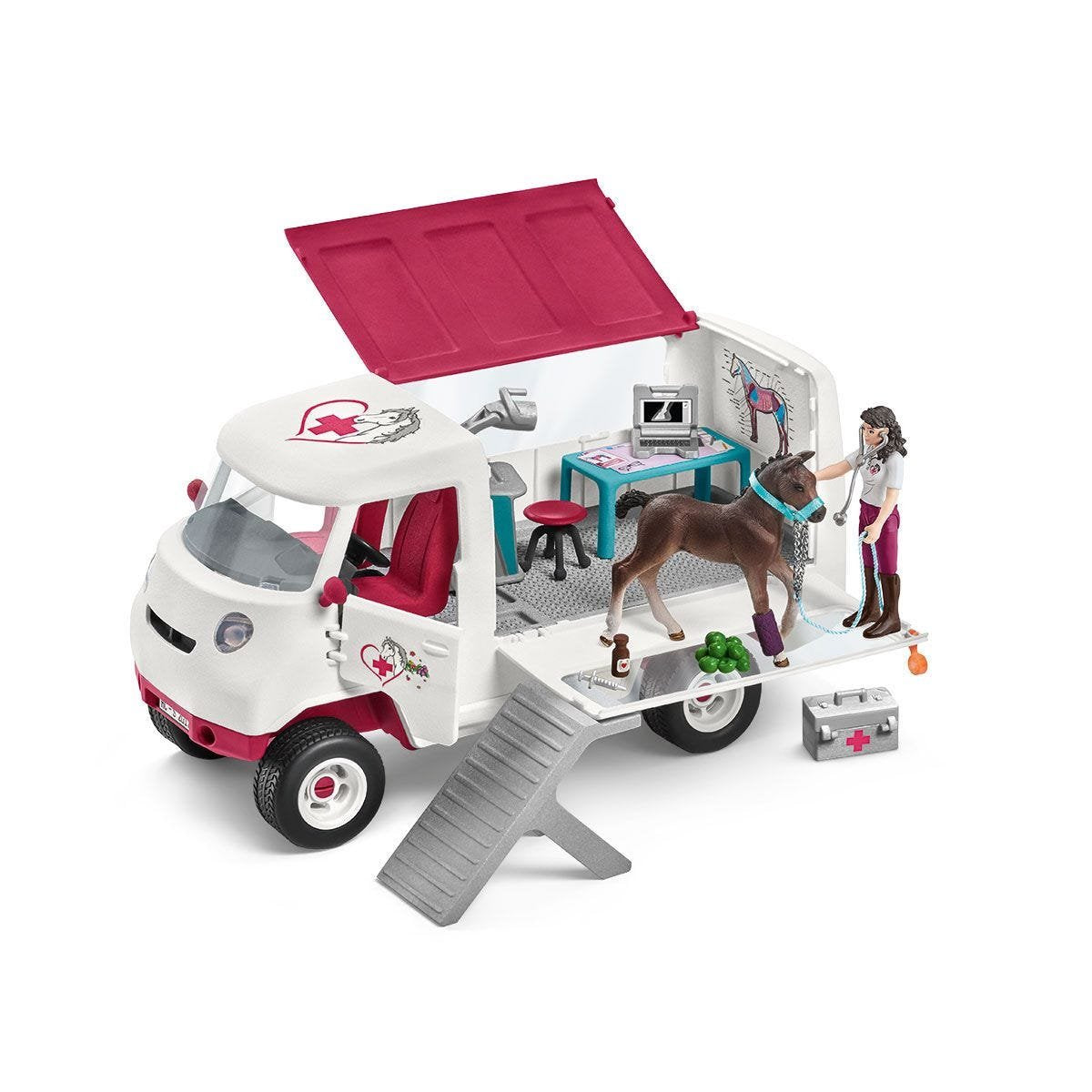 Schleich Horse Club 42439 Veterinaria Móvil Con Potro Hannoveriano