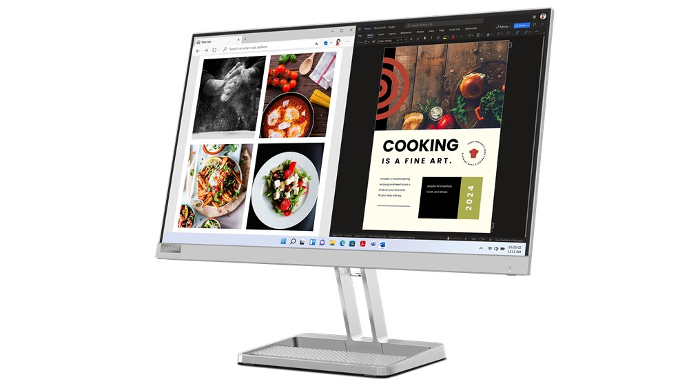 Lenovo L24i-40 Led Display 60,5 Cm (23.8") 1920 X 1080 Pixeles Full Hd Gris