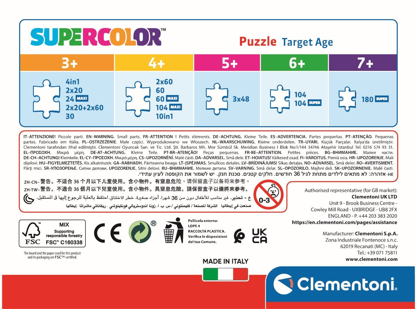 EAN 8005125260485 - Clementoni Supercolor 26048B puzzle Puzzle rompecabezas 60 pieza(s) Cómics imagen 3