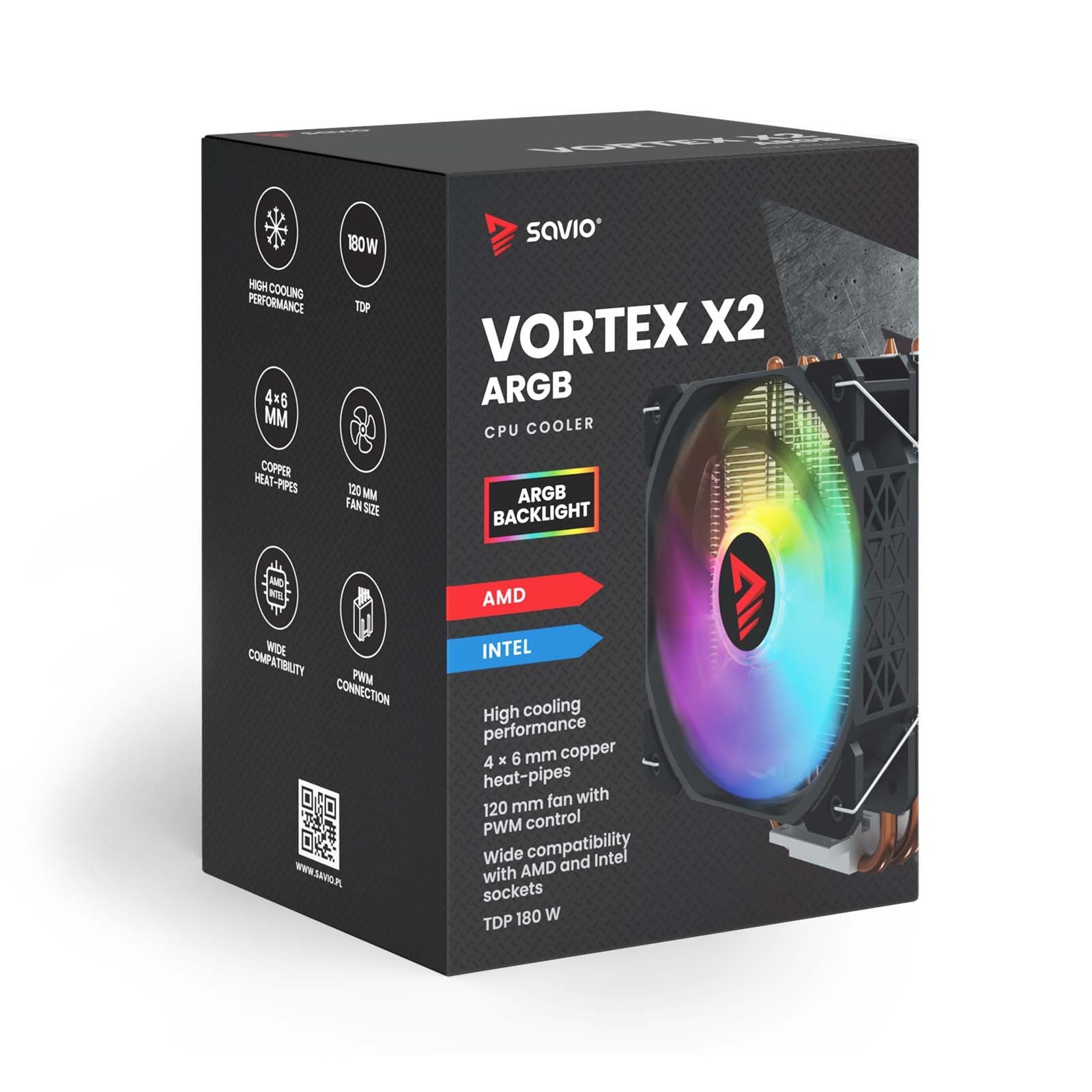 Refrigeración De Cpu Savio Vortex X2 Argb