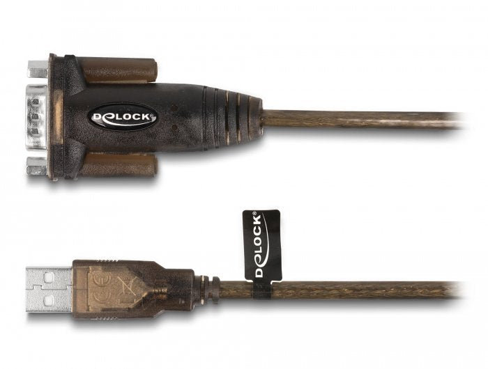 Delock Adaptador Usb 2.0 Tipo-A A 1 X Serial Rs-232 D-Sub 9 Pin Macho Con Tuercas 1,5 M
