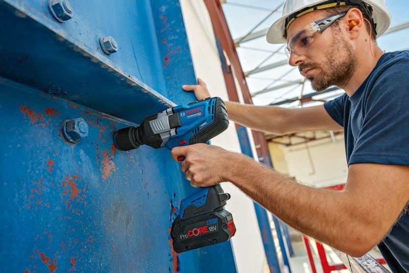 Atornillador De Impacto Bosch Professional A Batería Biturbo Gds 18v-1600 Hc Professional Solo, 18volt Azul/Negro, Sin Batería Ni Cargador, 3/4" 06019m1000
