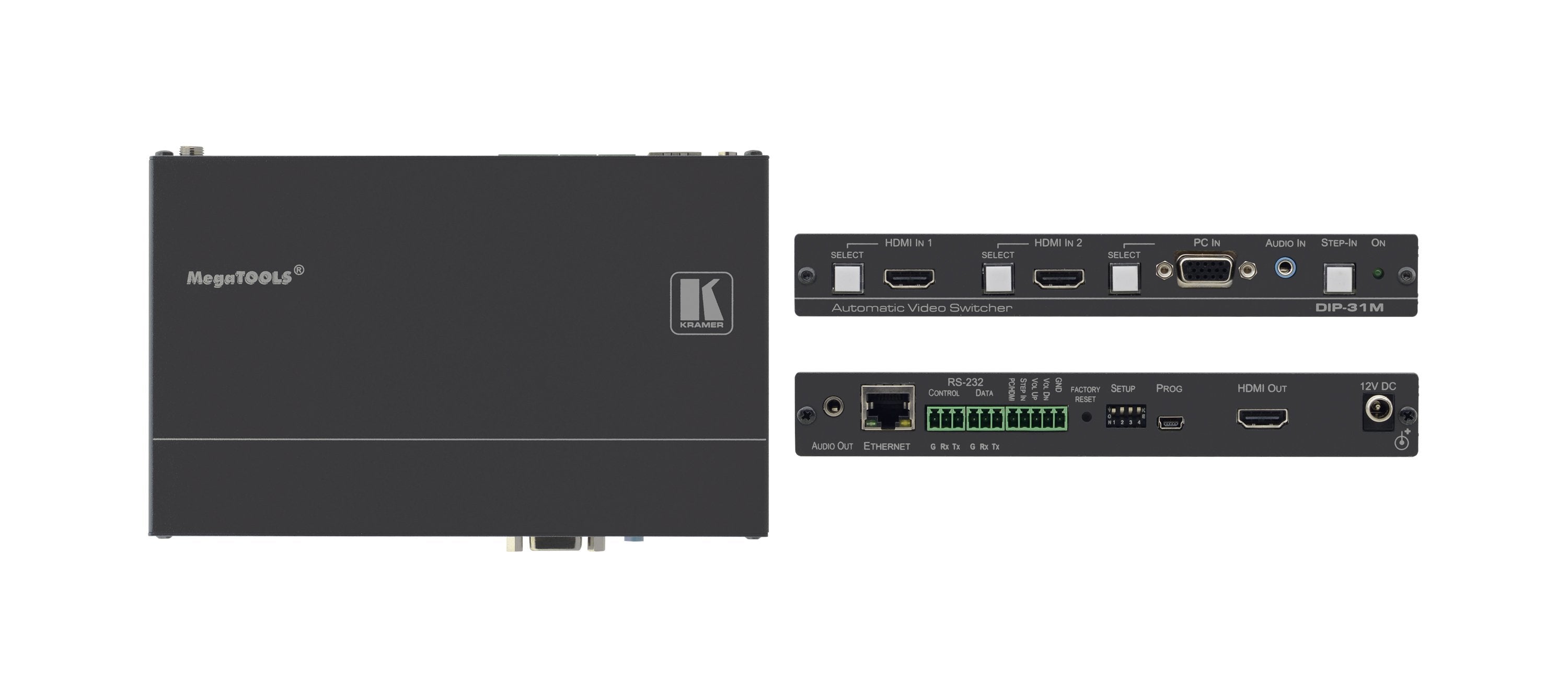 EAN 7291063080037 - Kramer Electronics DIP-31 extensor audio/video Transmisor de señales AV Negro imagen 1