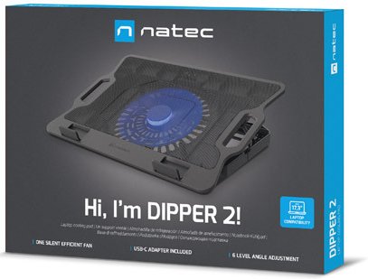 Base Refrigeradora Natec Dipper 2 Para Portátil 12.1â?-17.3" Con 2 Usb